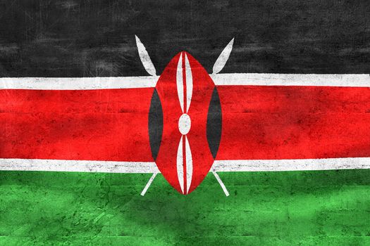 Kenya flag - realistic waving fabric flag