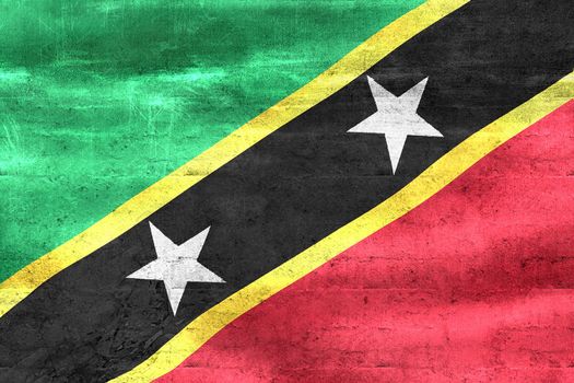 Saint Kitts and Nevis flag - realistic waving fabric flag