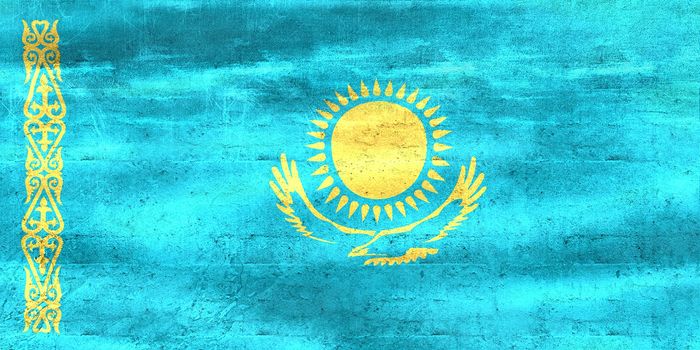 Kazakhstan flag - realistic waving fabric flag