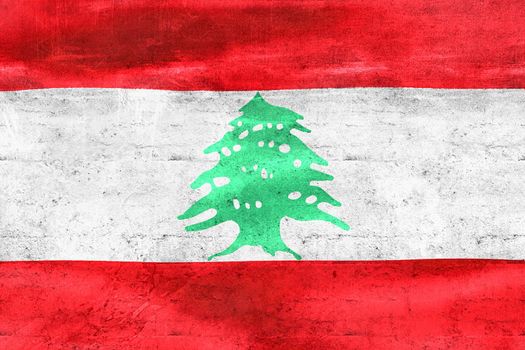 Lebanon flag - realistic waving fabric flag