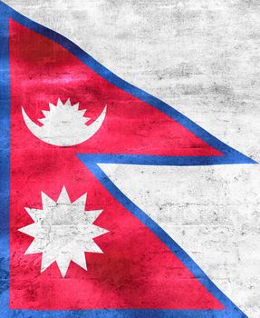 Nepal flag - realistic waving fabric flag