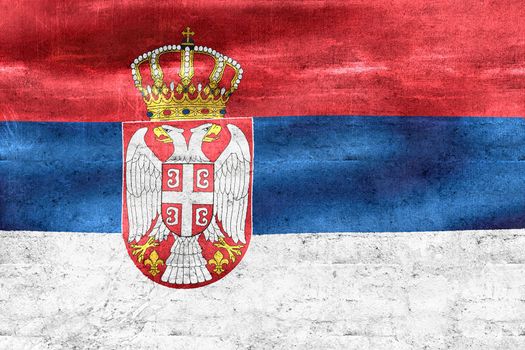 Serbia flag - realistic waving fabric flag