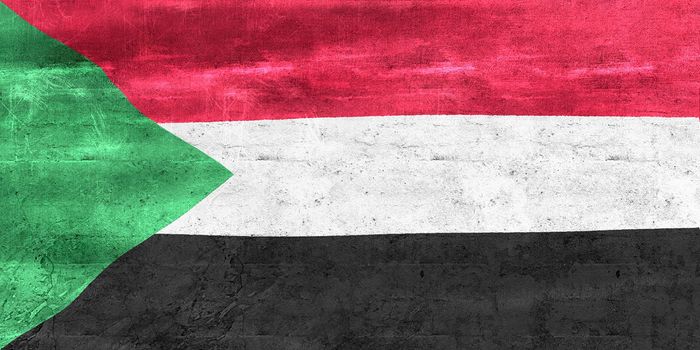Sudan flag - realistic waving fabric flag