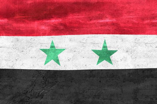 3D-Illustration of a Syria flag - realistic waving fabric flag.