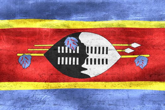 3D-Illustration of a Eswatini flag - realistic waving fabric flag.
