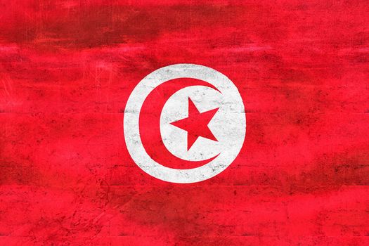 3D-Illustration of a Tunisia flag - realistic waving fabric flag.