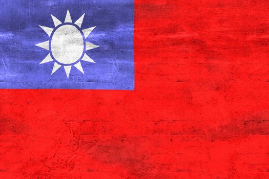 3D-Illustration of a Taiwan flag - realistic waving fabric flag.