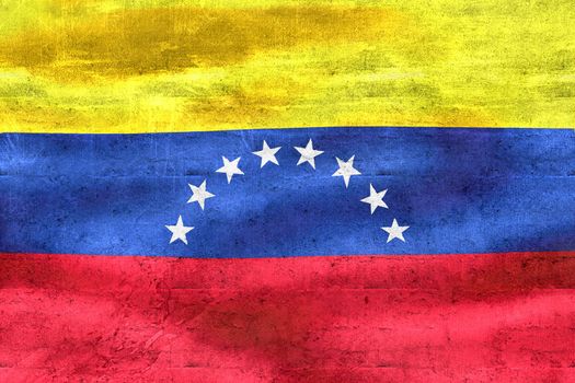 3D-Illustration of a Venezuela flag - realistic waving fabric flag.