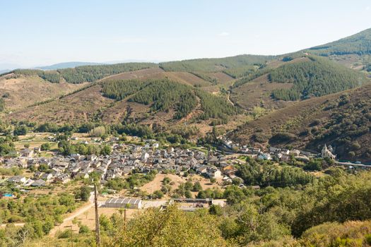 Aerial views of Molinaseca, province of Leon, region of El Bierzo