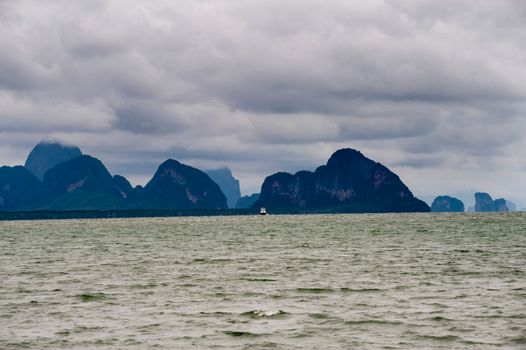 Panoramic view of Pang Nga Bay, Thailand, Asia