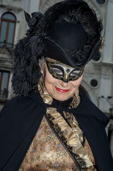 VENICE, ITALY - Febrary 7 2018: The masks of the Venice carnival 2018
