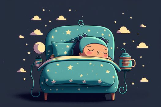 World Sleep Day postcard or banner. illustration. art.