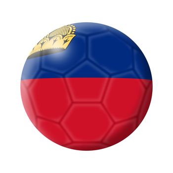 A Leichtenstein soccer ball football 3d illustration isolated on white with clipping path
