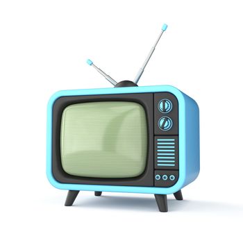 Vintage television 3D rendering illustration isolated on white background