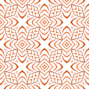 Striped hand drawn design. Orange fetching boho chic summer design. Repeating striped hand drawn border. Textile ready curious print, swimwear fabric, wallpaper, wrapping.