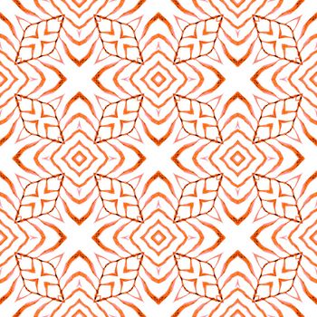 Striped hand drawn design. Orange fetching boho chic summer design. Repeating striped hand drawn border. Textile ready curious print, swimwear fabric, wallpaper, wrapping.
