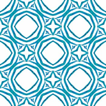 Trendy organic green border. Blue divine boho chic summer design. Organic tile. Textile ready shapely print, swimwear fabric, wallpaper, wrapping.