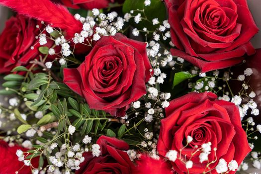 a beautiful bouquet of fresh red roses. Congratulations on Mother's Day. Valentine's day.