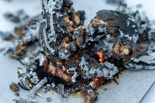 chemical experiment with urotropin and calcium gluconate ash dragon. ash tree. the ash snake. Pharaoh's snake. gorenje, flame and fire