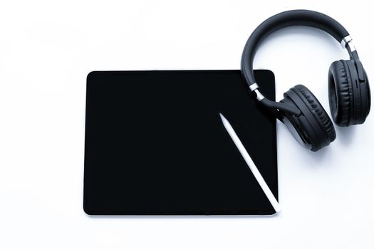 office equipment on white background table