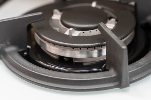 gas burner close-up. Home gas stove. The hob in the kitchen.