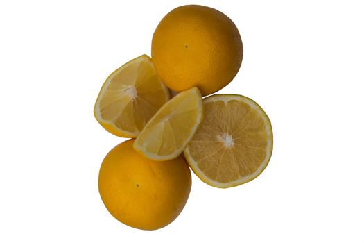 Grapefruit citrus fruit with half isolated on white with clipping path