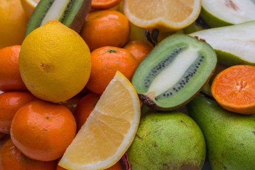 Fresh fruits background.Healthy eating, dieting concept, clean eating.