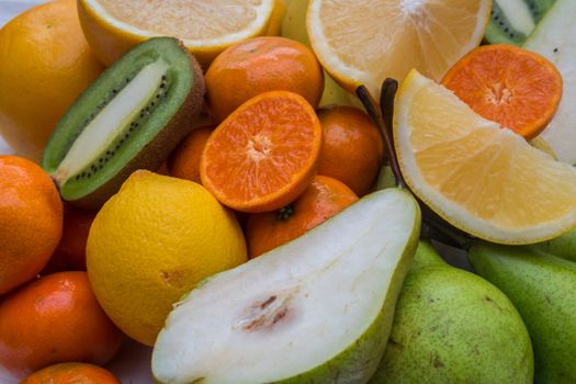 Fresh fruits background.Healthy eating, dieting concept, clean eating.