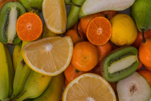 Fresh fruits background.Healthy eating, dieting concept, clean eating.