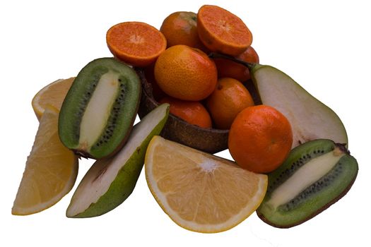 Huge group of fruits isolated on a white background.