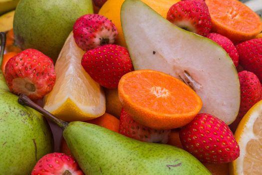 Fresh fruits background.Healthy eating, dieting concept, clean eating.