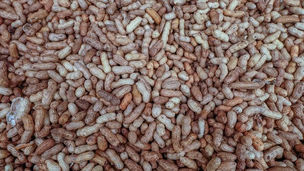 peanut in a shell texture. food background of peanuts.