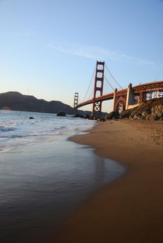 golden gate bridge from marshall beach