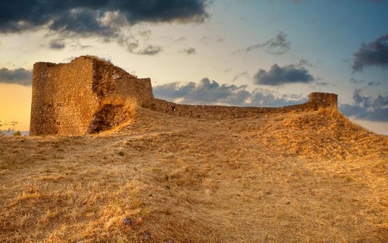 Ruins of Assoro Castle in the summer, Sicily - Italy