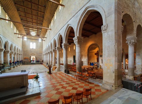 AQUILEIA, ITALY - MAY, 01: Basilica di Santa Maria Assunta with unique mosaics in Aquileia, UNESCO World Heritage Site on May 01, 2015