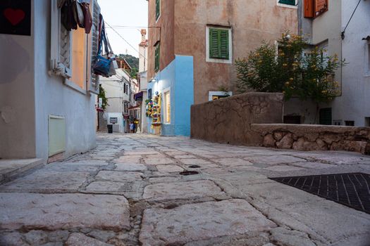 View of the street of Baska, Krk. Croatia