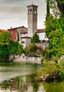 Bell tower of the Monastero di Santa Maria in valle in Cividale del Friuli, Italy