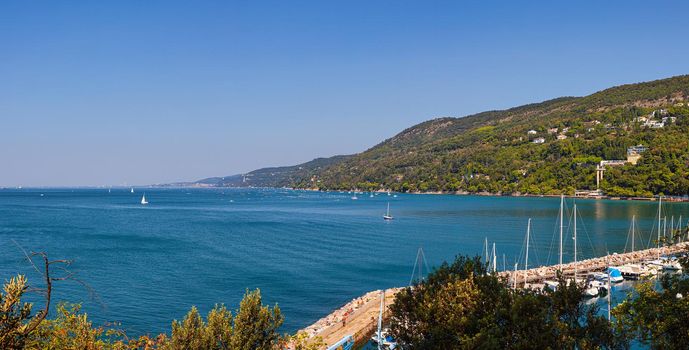 View of the Grignano bay near Trieste, Italy