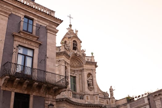 View of the baroque church called Colleggiata, Catania