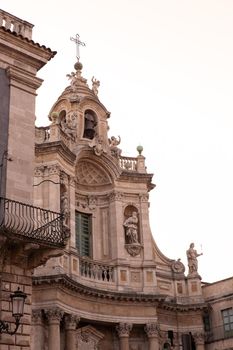View of the baroque church called Colleggiata, Catania