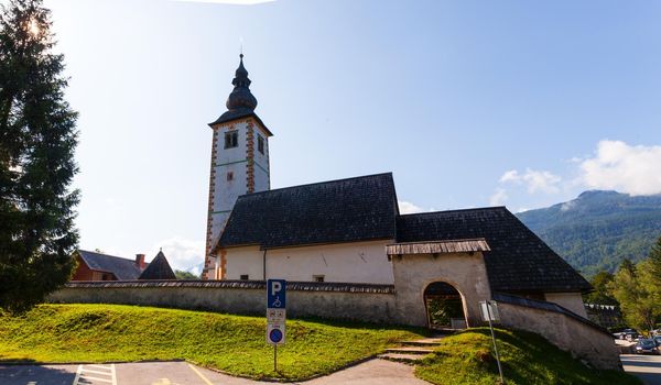 View of the St John the Baptist in Bohinj, Slovenia