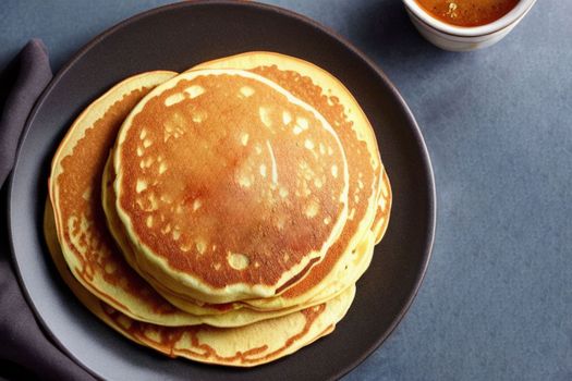 stack of pancakes ready for eating in the morning