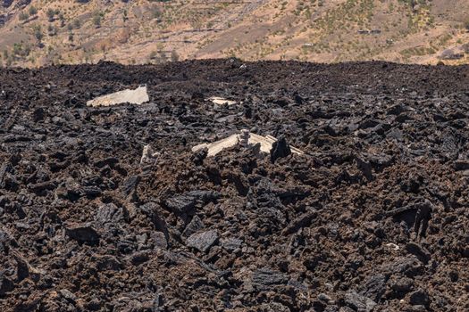 The volcano Pico do Fogo destroyed houses and flooded two villages with lava in the crater in 2014, Cape Verde Island