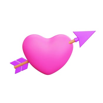 3d rendering valentine's day heart icon