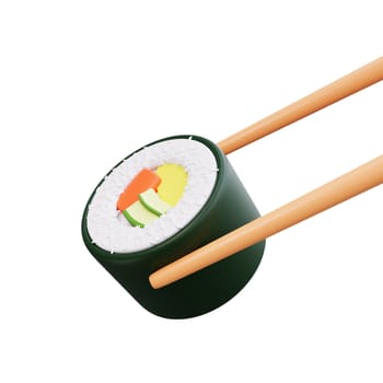 3d illustration of asian food sushi