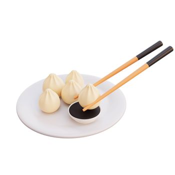 3d illustration of asian food Dumpling