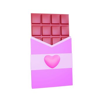 3d rendering of valentine's day chocolate icon