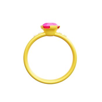 3d rendering of valentine's day ring icon