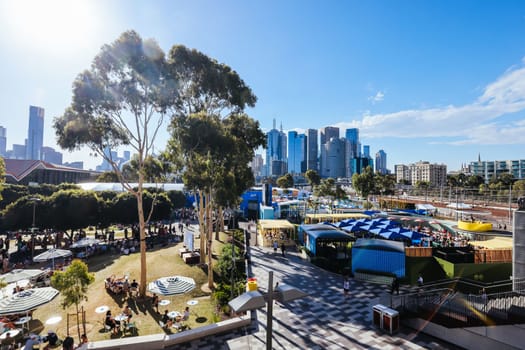 MELBOURNE, AUSTRALIA - JANUARY 23: Day 8 atmosphere at the 2023 Australian Open at Melbourne Park on January 23, 2023 in Melbourne, Australia.