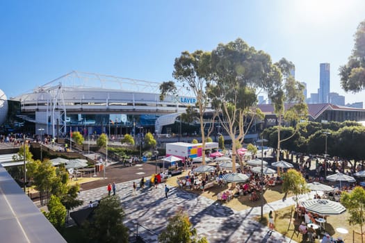 MELBOURNE, AUSTRALIA - JANUARY 23: Day 8 atmosphere at the 2023 Australian Open at Melbourne Park on January 23, 2023 in Melbourne, Australia.